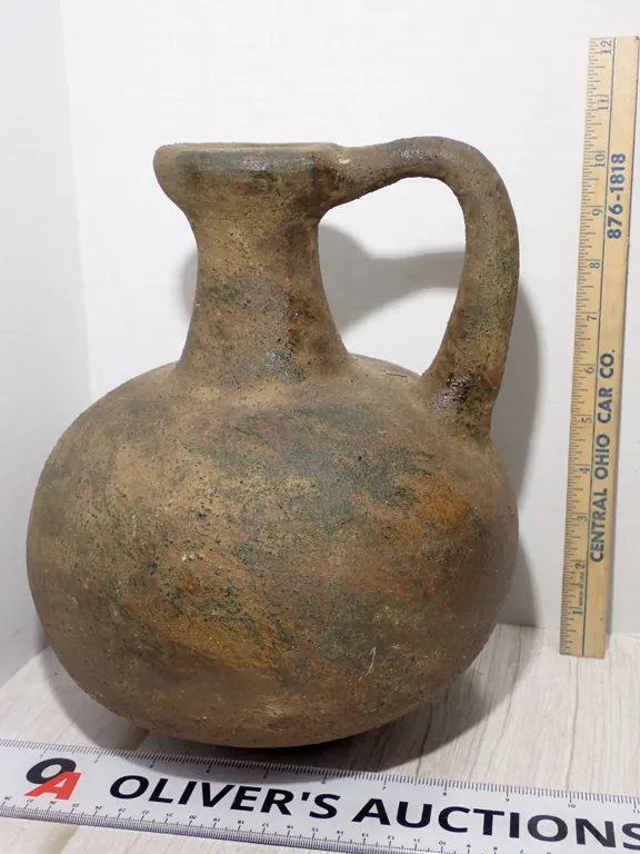 Antique Ethnographic Hand-Formed Terracotta Water Jug | Primitive Globular Vessel