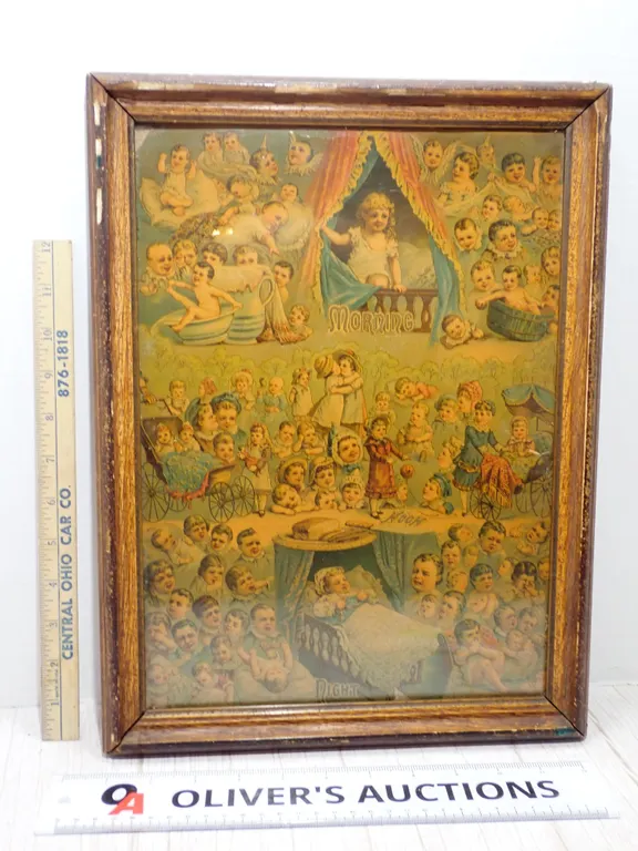 1881 True & Co. Morning, Noon, Night Victorian Chromolithograph Print