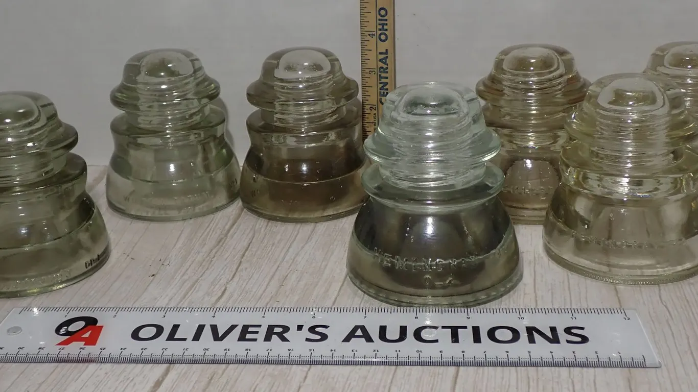 Hemingray, Whitall Tatum, & Armstrong Antique Glass Insulator Collection - 7 Pcs