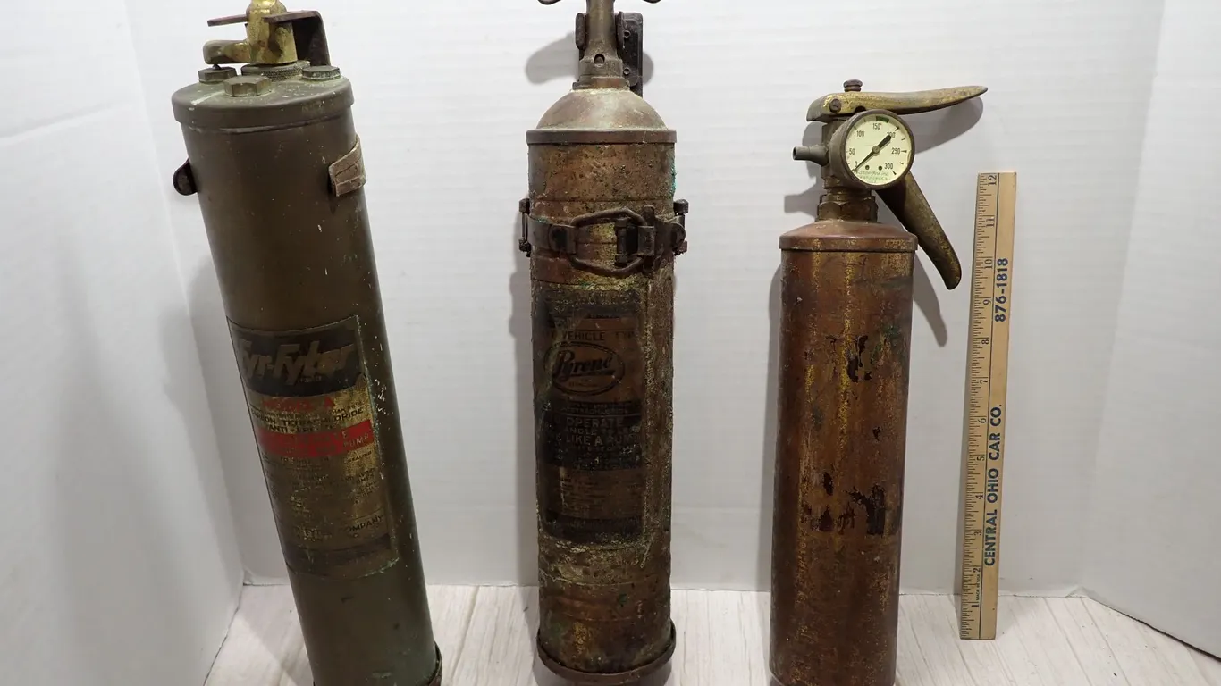 Vintage Fyr-Fyter Model A, Pyrene Heavy Vehicle & Stop-Fire Extinguishers Lot of 3