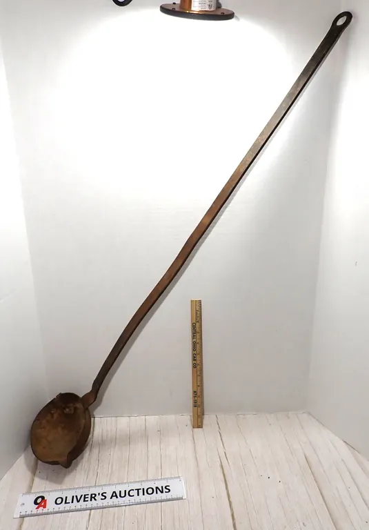 Antique Primitive Long-Handled Cast Iron Apple Butter Melting Ladle