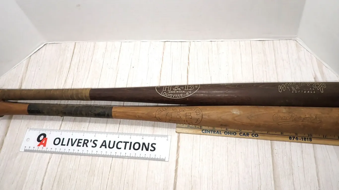 Vintage Hillerich & Bradsby H&B Walloper No. 50 & Crackerjack No. 02 Bats