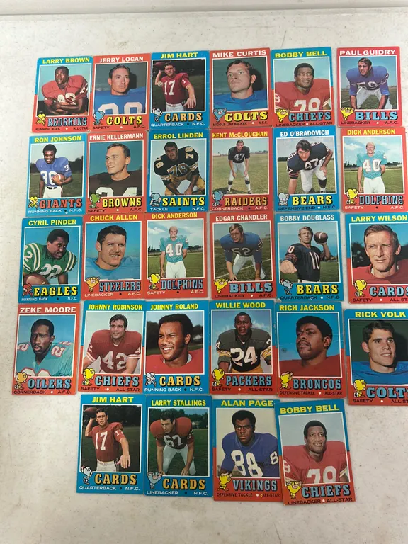 26 TOPPS 1971 NFL CARDS