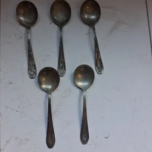 Silver Plated Soup Spoons (5)