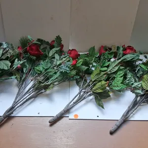 Artificial Christmas Decorations and Ribbon