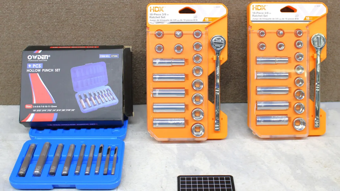 Owden Punch Set & HDX 18-Piece Ratchet Sets