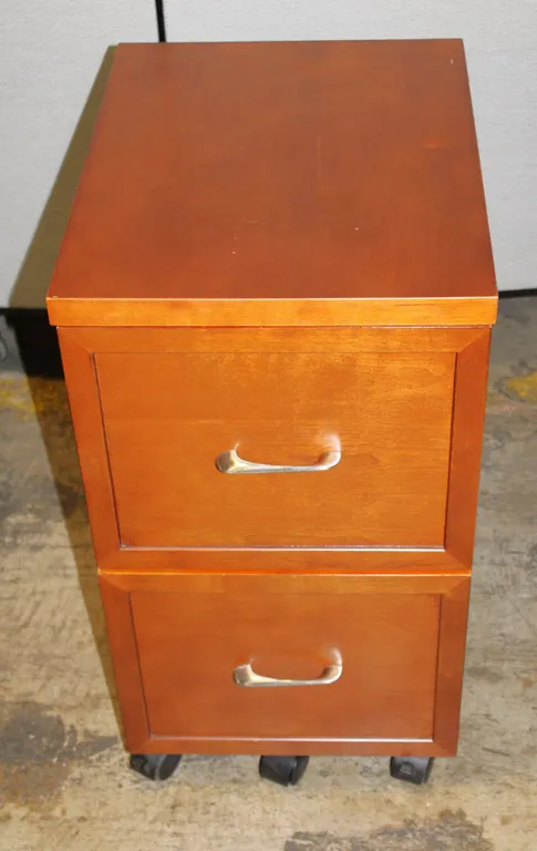 Wood Mobile 2-Drawer File Cabinet with Casters