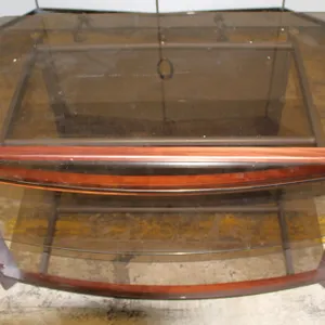 Glass Top Wood Entertainment Stand