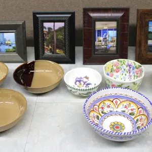 11 Assorted Ceramic Bowls and Frames