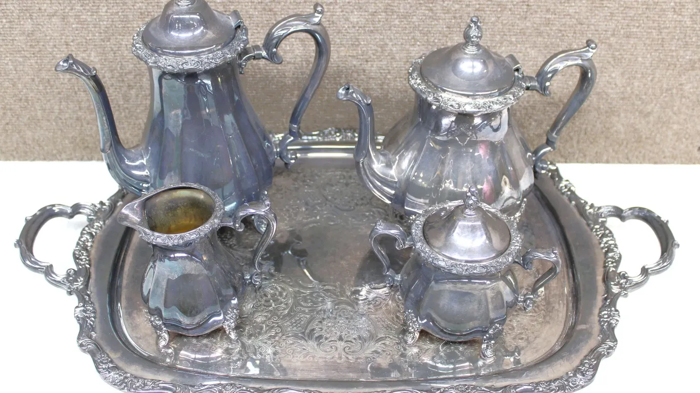 Countess Silverplate Tea Set with Tray, 5 Pieces