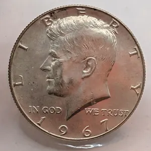 1967 Kennedy Half Dollar $0.50 Brilliant Uncirculated (40% Fine Silver)