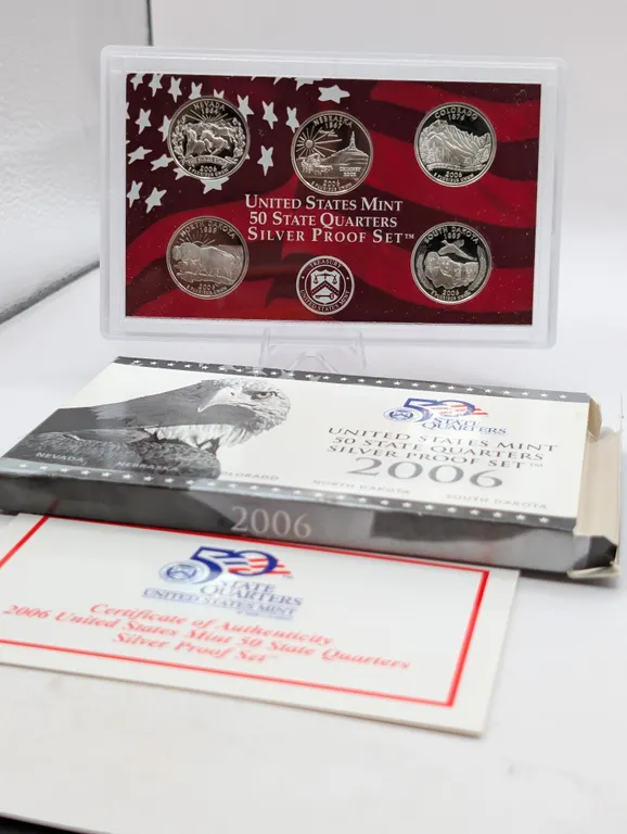 2006-S State Quarters 90% Silver US Mint Proof Set - 5 Coin OGP & COA