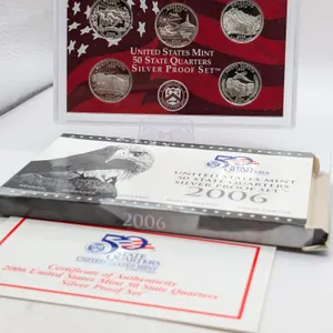 2006-S State Quarters 90% Silver US Mint Proof Set - 5 Coin OGP & COA
