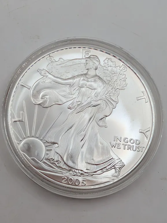 2005 American Silver Eagle $1 Brilliant Uncirculated (1 oz Fine Silver, Protective Capsule)