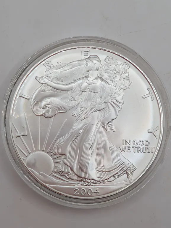 2004 American Silver Eagle $1 Brilliant Uncirculated (1 oz Fine Silver, Protective Capsule)