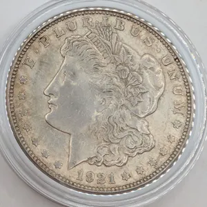 1921 Morgan Silver Dollar $1 – Final Year of Issue – Lightly Circulated / AU Condition – In Protecti