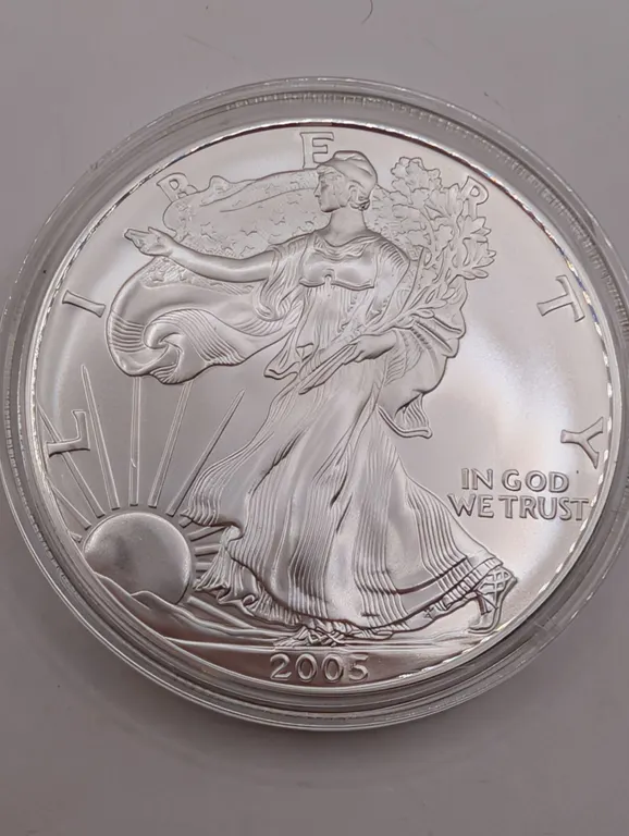 2005 American Silver Eagle $1 Brilliant Uncirculated (1 oz Fine Silver, Protective Capsule)