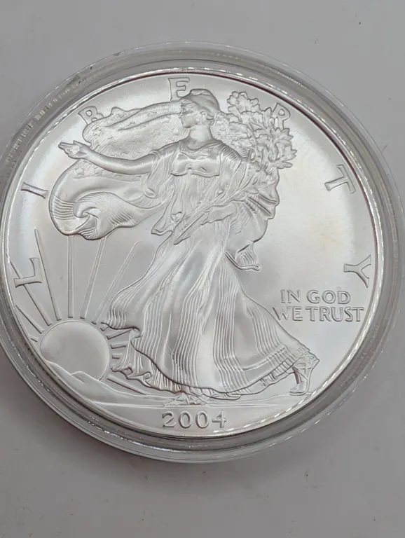 2004 American Silver Eagle $1 Brilliant Uncirculated (1 oz Fine Silver, Protective Capsule)