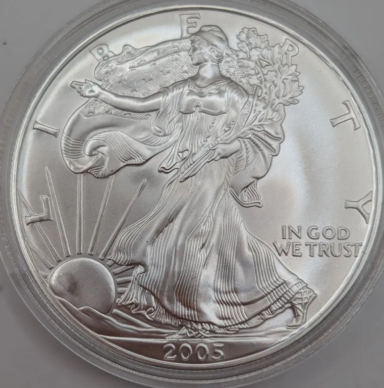 2005 American Silver Eagle $1 Brilliant Uncirculated (1 oz Fine Silver, Protective Capsule)