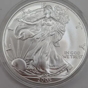 2005 American Silver Eagle $1 Brilliant Uncirculated (1 oz Fine Silver, Protective Capsule)