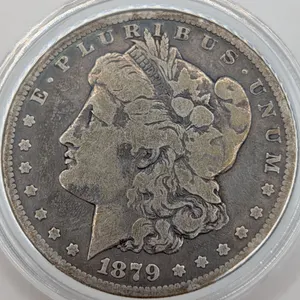 1879 Morgan Silver Dollar $1 Circulated (Philadelphia Mint, 90% Fine Silver)