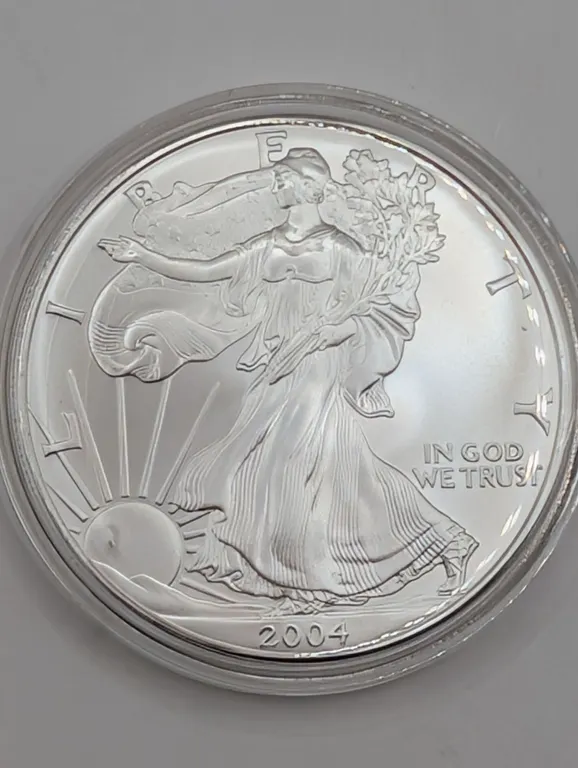 2004 American Silver Eagle $1 Brilliant Uncirculated (1 oz Fine Silver, Protective Capsule)