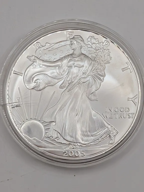 2005 American Silver Eagle $1 Brilliant Uncirculated (1 oz Fine Silver, Protective Capsule)