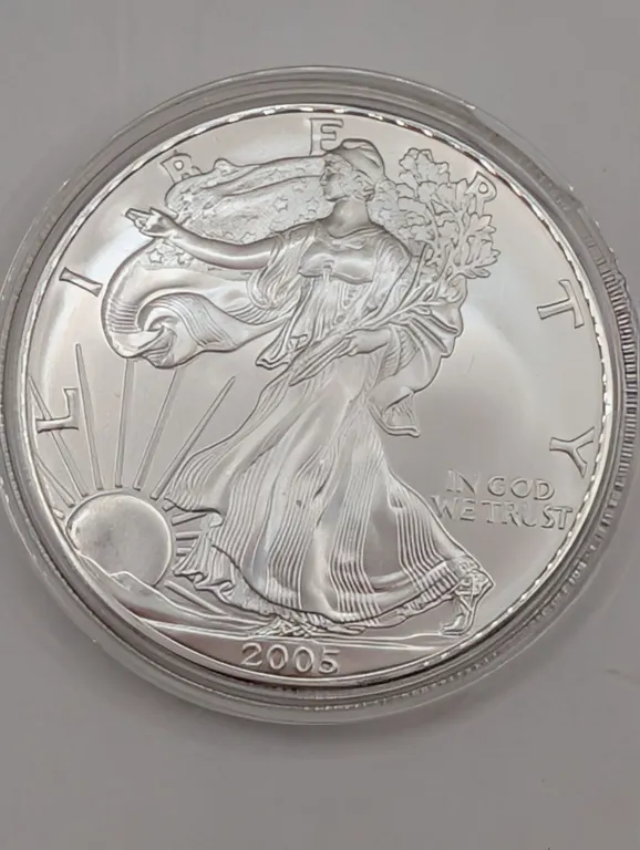 2005 American Silver Eagle $1 Brilliant Uncirculated (1 oz Fine Silver, Protective Capsule)