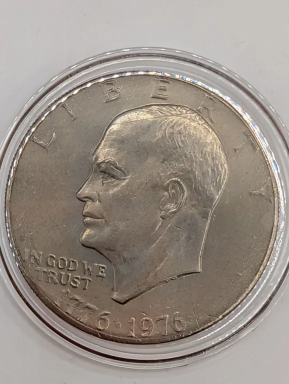 1776-1976 Eisenhower Bicentennial $1 Lightly Circulated (Scarcer Type 1 Block Lettering)