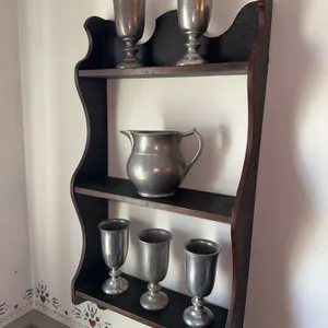 Primitive farmhouse wood wall shelf