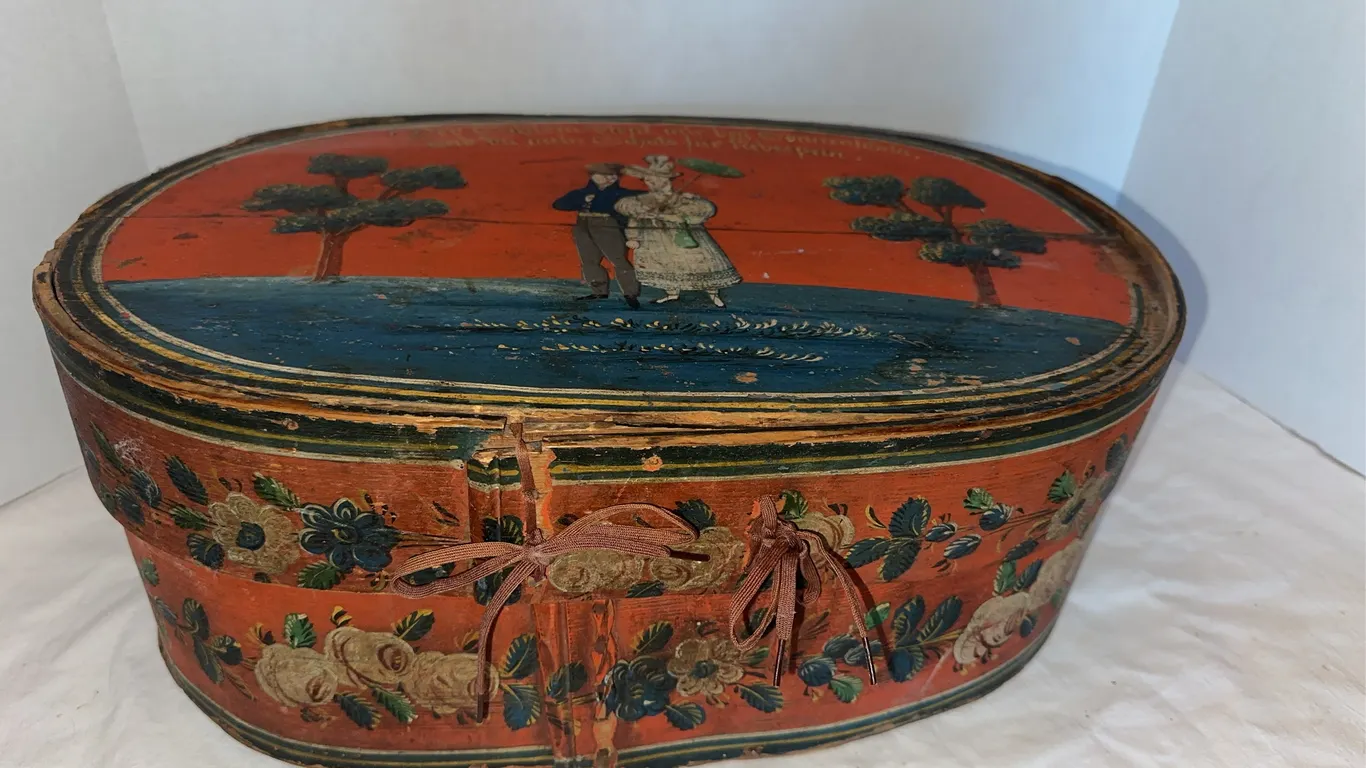 Antique bentwood brides box-early 19th century?