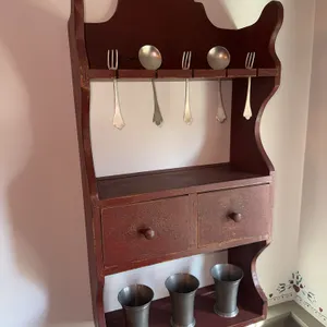 Primitive farmhouse rustic wall shelf