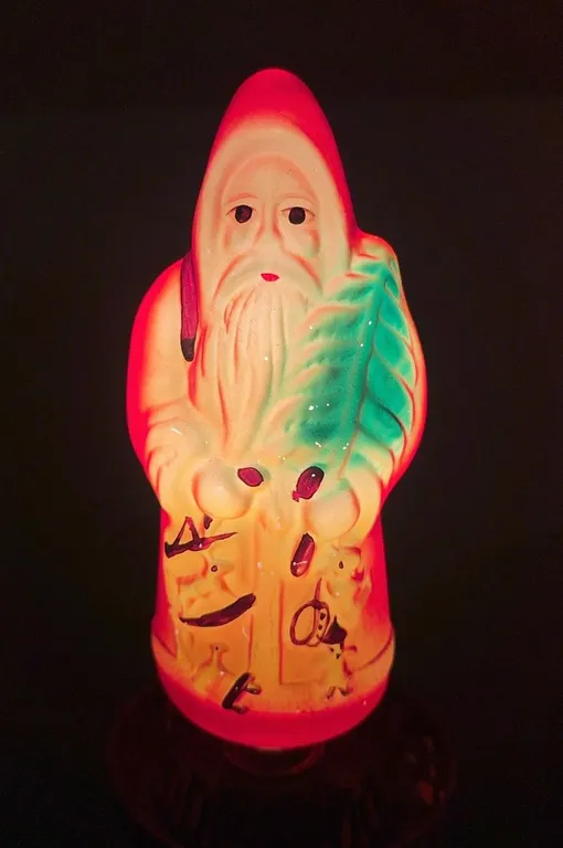 8.5 inches vtg Belsnickle glass Santa bulb-vtg Christmas