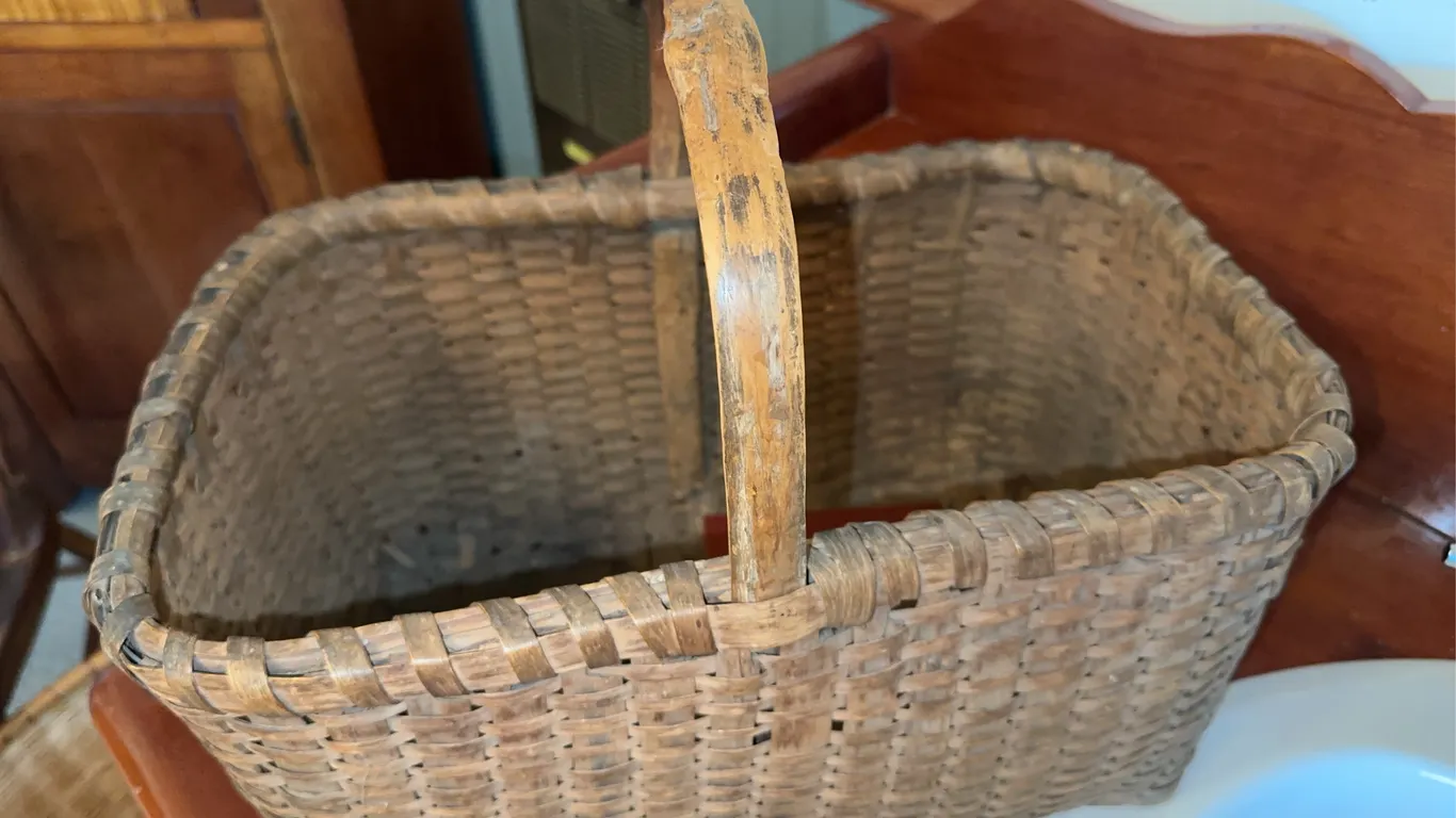 Antique wood handled Basket