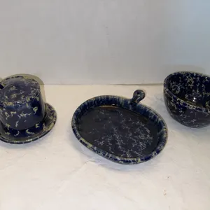 Bennington Potters blue agate sponge