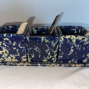 Bennington Potters Blue AGATE  condiment server