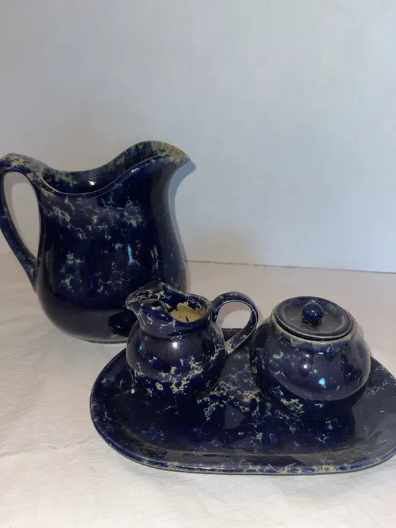 Bennington Potters pitcher, saucer and creamer