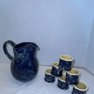 Bennington Potters blue agate sponge