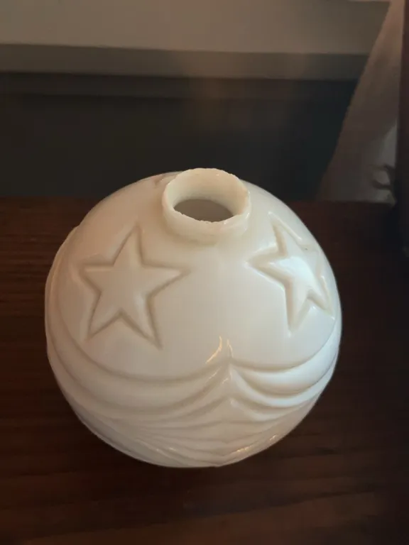 Antique moon and stars lightning rod ball - white