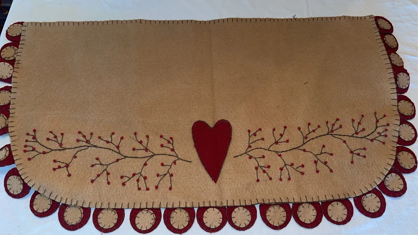 Folk primitive applique doormat
