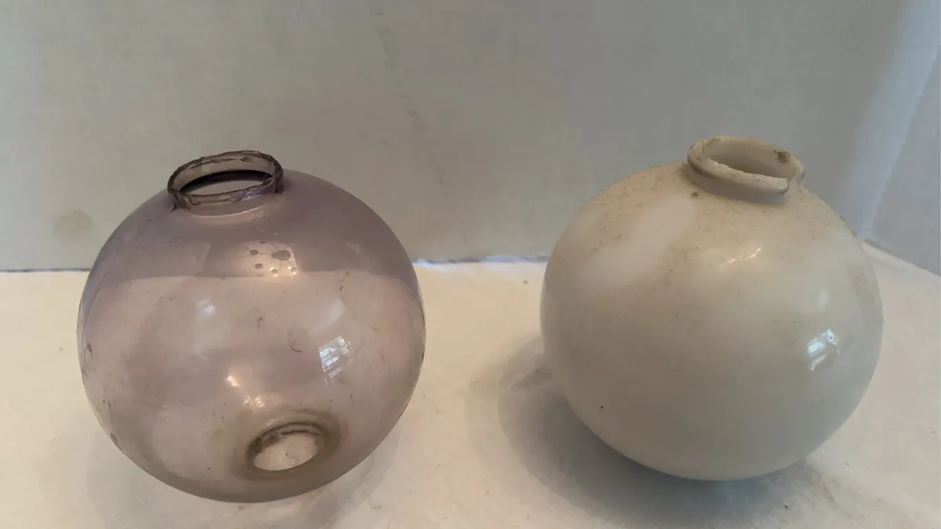 Antique lighting rod balls x2