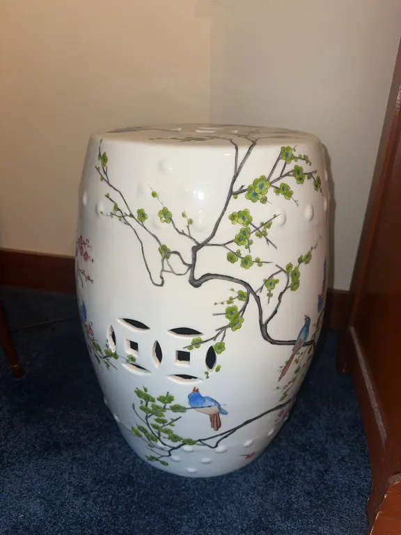 Porcelain garden stool from GUMP'S-chinoiserie
