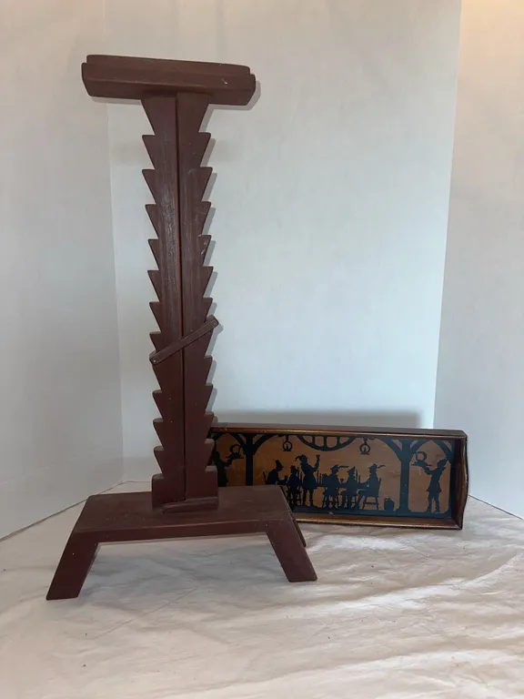 Primitives-trammel style wood candle holder etc