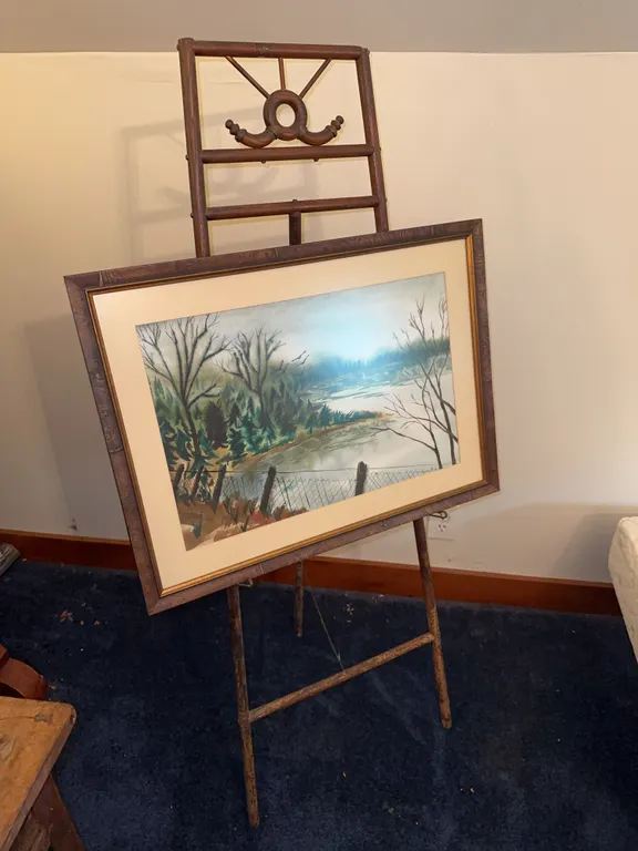 Vintage wood floor easel