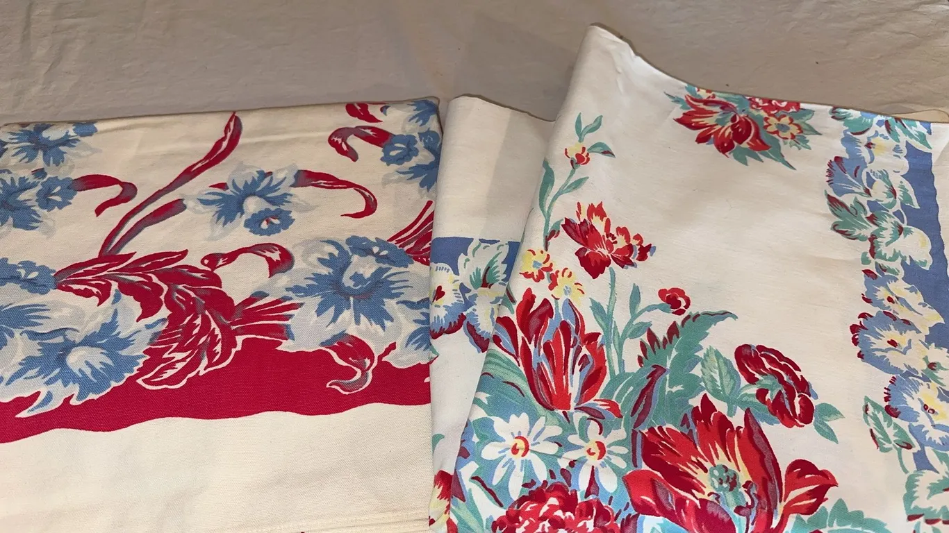 2 Vintage printed tablecloths