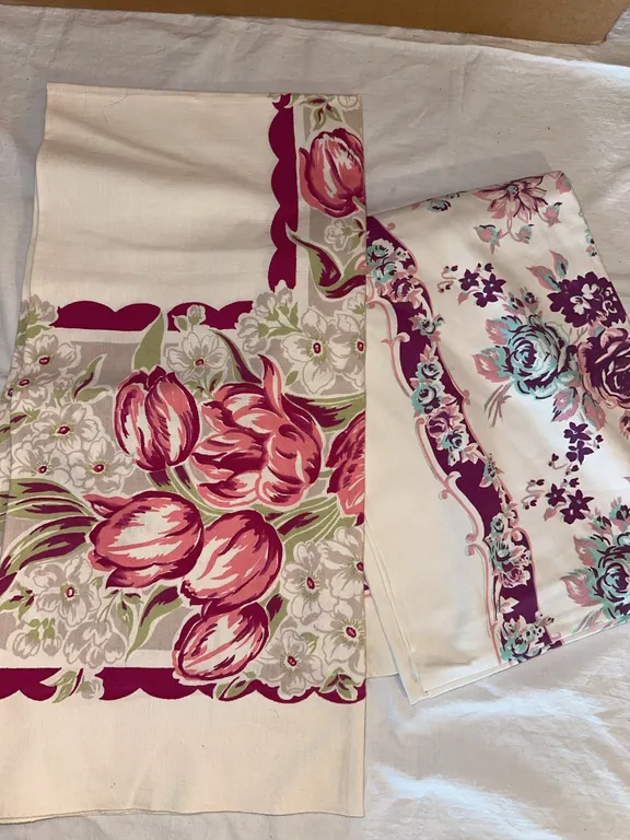 Vintage printed tablecloths