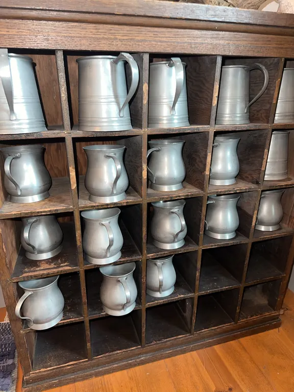 Vintage pewter mugs