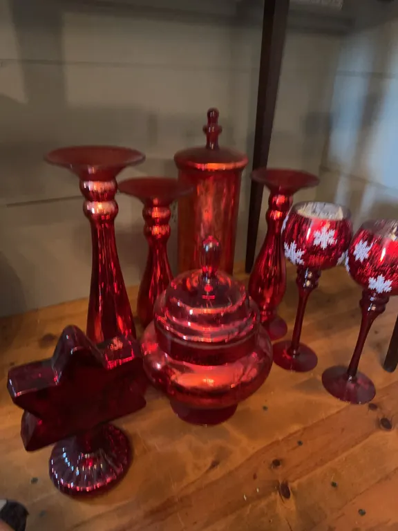 Dramatic red glass, holiday glass