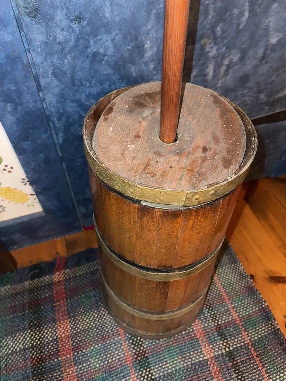 Antique wood butter churn