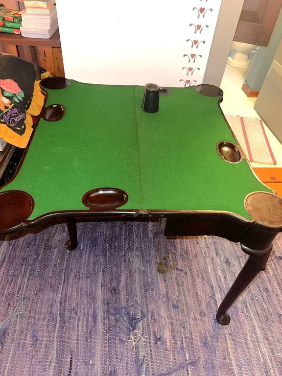 Antique flip top game table